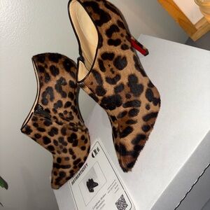 Christian louboutin red bottoms Leopard Print Ankle Boots